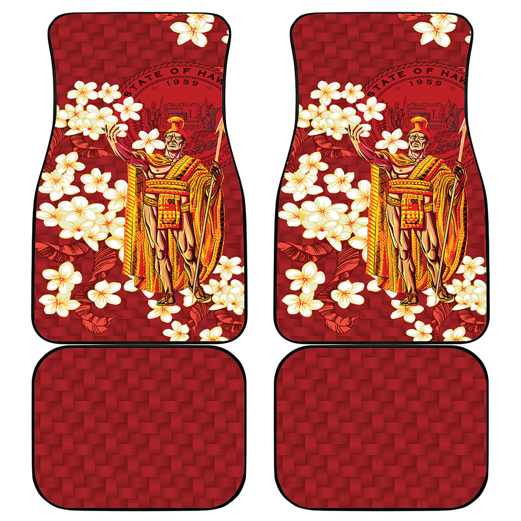 Hawaii King Kamehameha Car Mats Plumeria Lauhala Pattern LT01 - Polynesian Pride