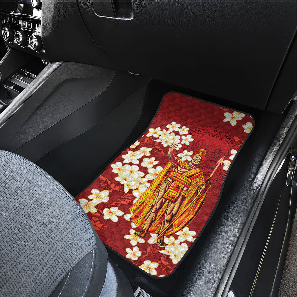 Hawaii King Kamehameha Car Mats Plumeria Lauhala Pattern LT01 - Polynesian Pride