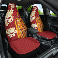 Hawaii King Kamehameha Car Seat Cover Plumeria Lauhala Pattern LT01 One Size Red - Polynesian Pride