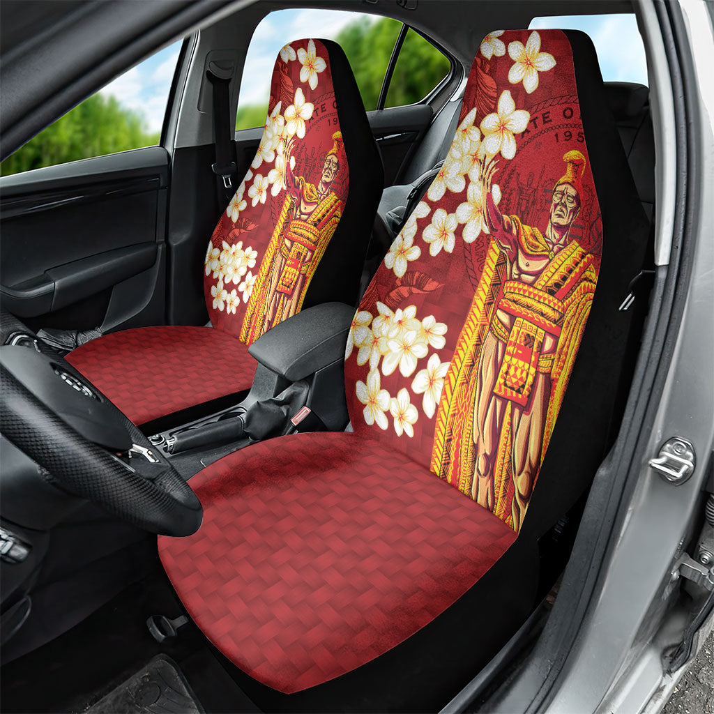 Hawaii King Kamehameha Car Seat Cover Plumeria Lauhala Pattern LT01 - Polynesian Pride