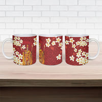Hawaii King Kamehameha Ceramic Mug Plumeria Lauhala Pattern LT01 - Polynesian Pride