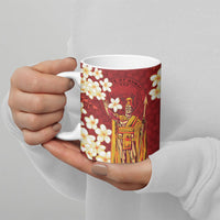 Hawaii King Kamehameha Ceramic Mug Plumeria Lauhala Pattern LT01 - Polynesian Pride