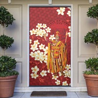 Hawaii King Kamehameha Door Cover Plumeria Lauhala Pattern LT01 Red - Polynesian Pride