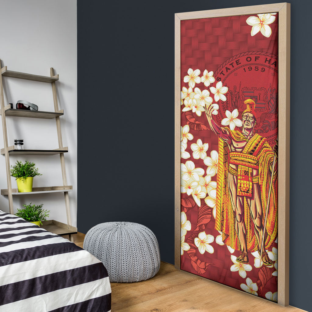 Hawaii King Kamehameha Door Cover Plumeria Lauhala Pattern LT01 - Polynesian Pride