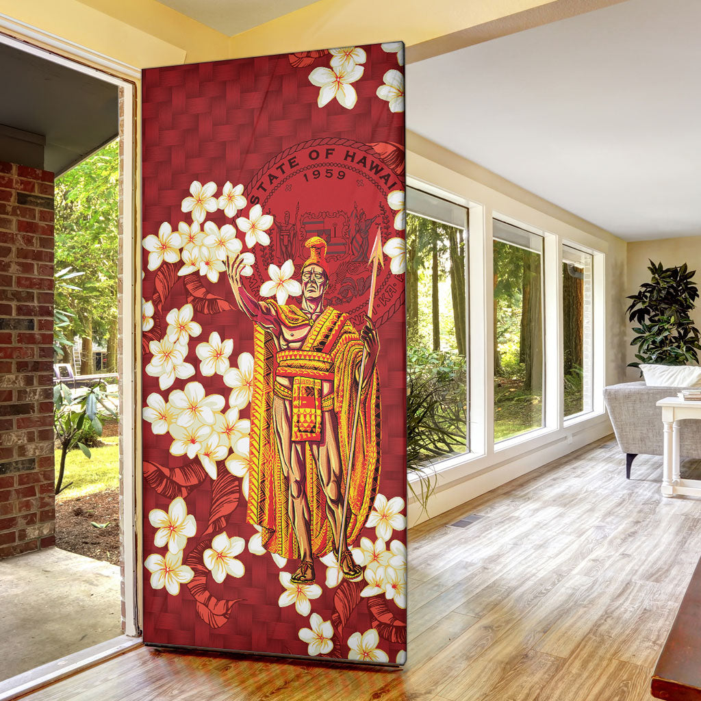 Hawaii King Kamehameha Door Cover Plumeria Lauhala Pattern LT01 - Polynesian Pride