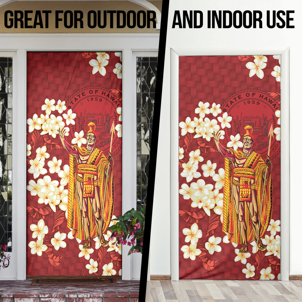 Hawaii King Kamehameha Door Cover Plumeria Lauhala Pattern LT01 - Polynesian Pride