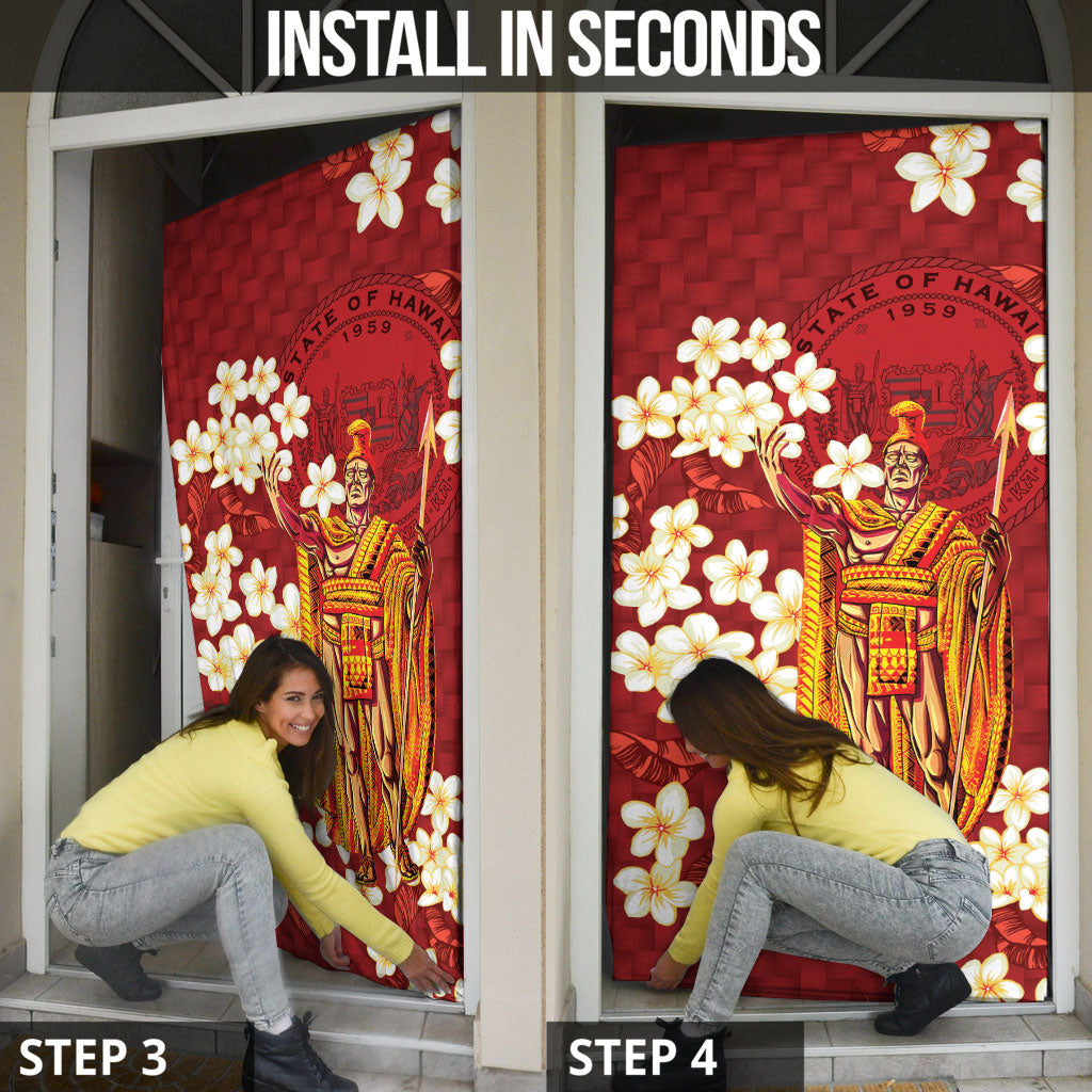 Hawaii King Kamehameha Door Cover Plumeria Lauhala Pattern LT01 - Polynesian Pride