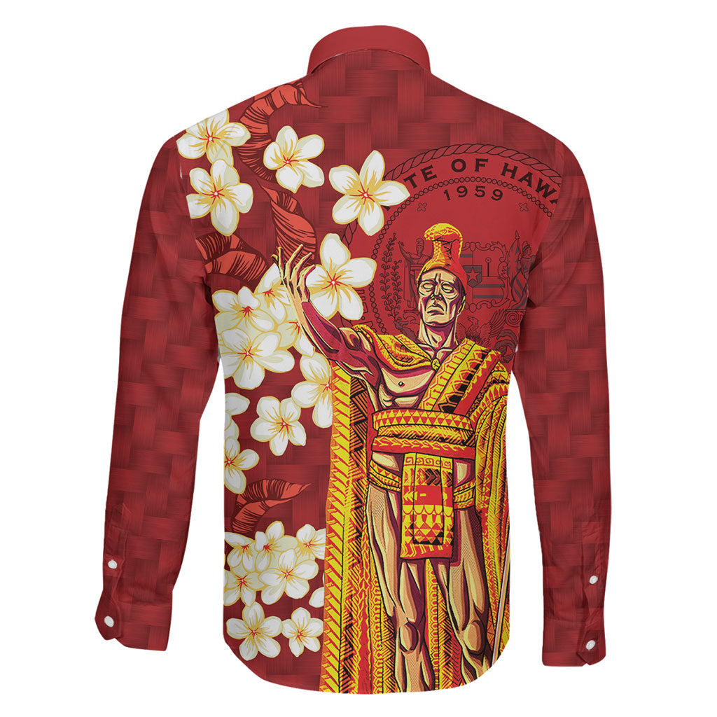 Hawaii King Kamehameha Family Matching Summer Maxi Dress and Hawaiian Shirt Plumeria Lauhala Pattern