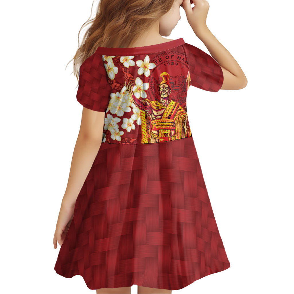 Hawaii King Kamehameha Family Matching Tank Maxi Dress and Hawaiian Shirt Plumeria Lauhala Pattern