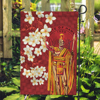 Hawaii King Kamehameha Garden Flag Plumeria Lauhala Pattern LT01 Garden Flag Red - Polynesian Pride