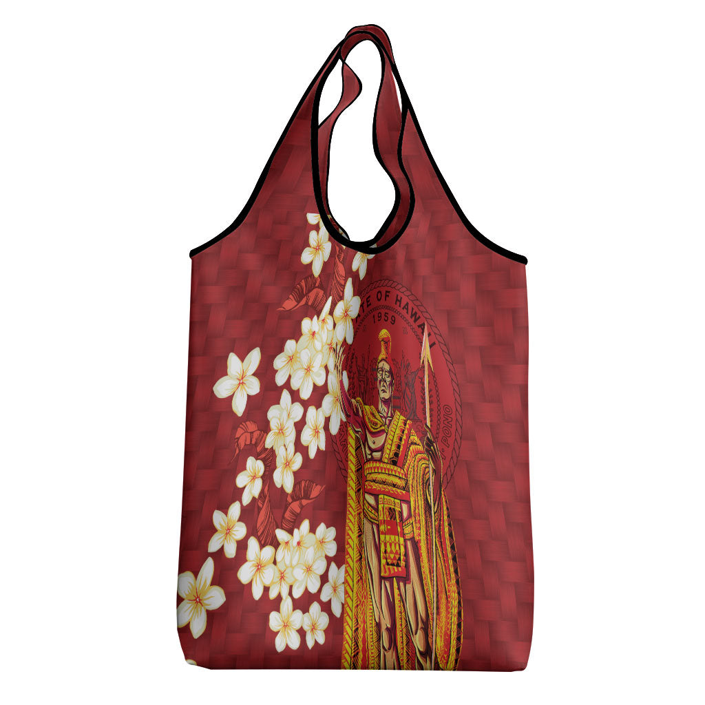 Hawaii King Kamehameha Grocery Bag Plumeria Lauhala Pattern LT01 - Polynesian Pride