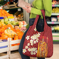 Hawaii King Kamehameha Grocery Bag Plumeria Lauhala Pattern LT01 - Polynesian Pride