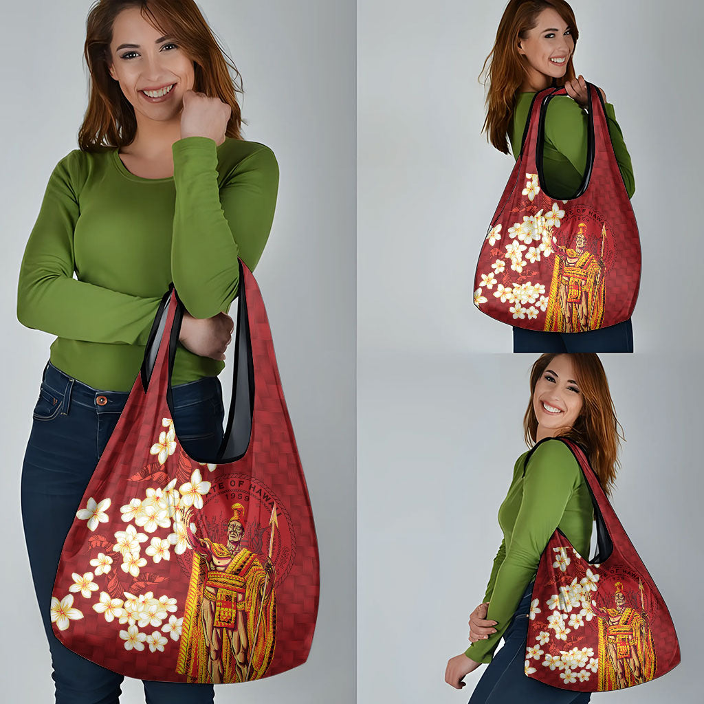 Hawaii King Kamehameha Grocery Bag Plumeria Lauhala Pattern LT01 - Polynesian Pride