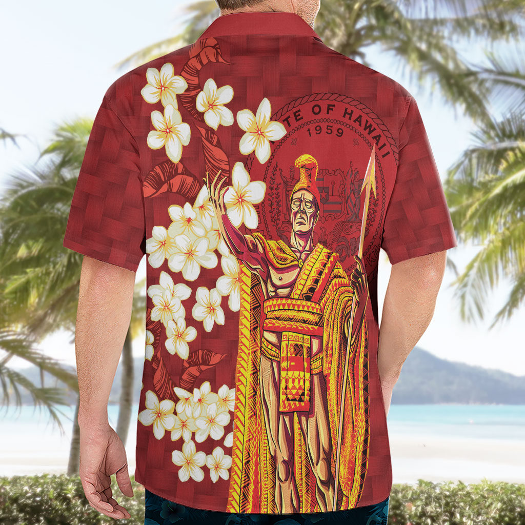 Hawaii King Kamehameha Hawaiian Shirt Plumeria Lauhala Pattern LT01 - Polynesian Pride