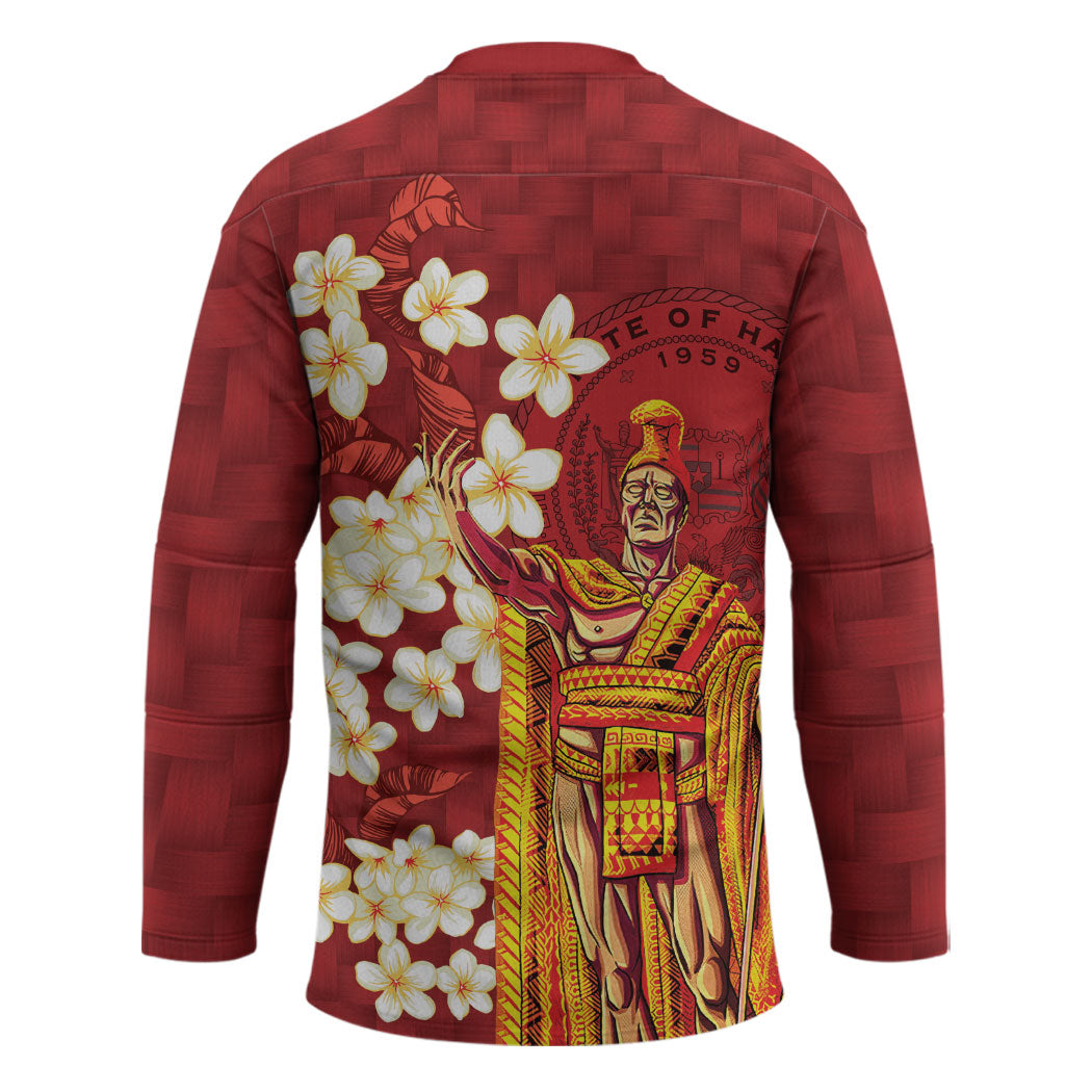 Hawaii King Kamehameha Hockey Jersey Plumeria Lauhala Pattern LT01 - Polynesian Pride