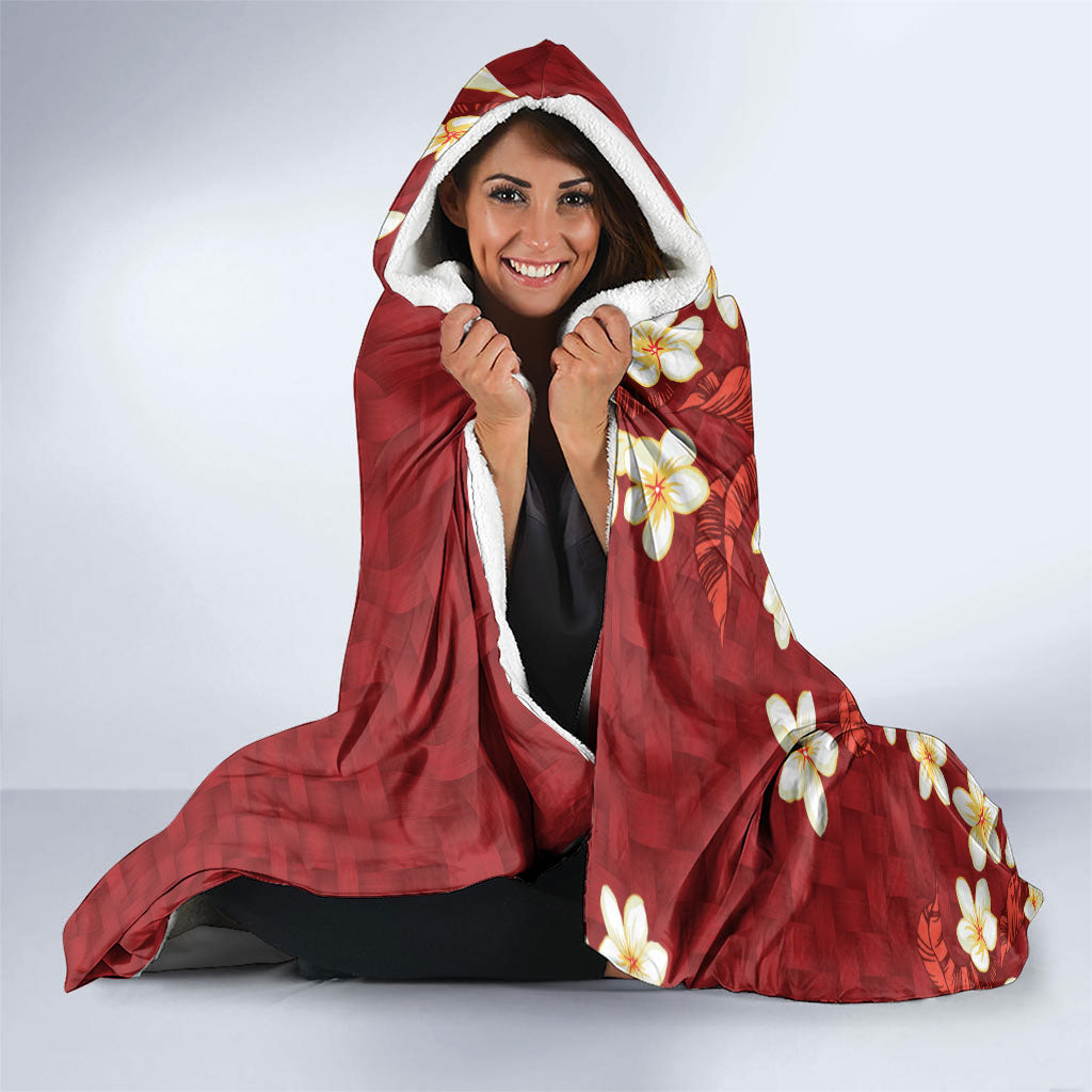 Hawaii King Kamehameha Hooded Blanket Plumeria Lauhala Pattern LT01 - Polynesian Pride