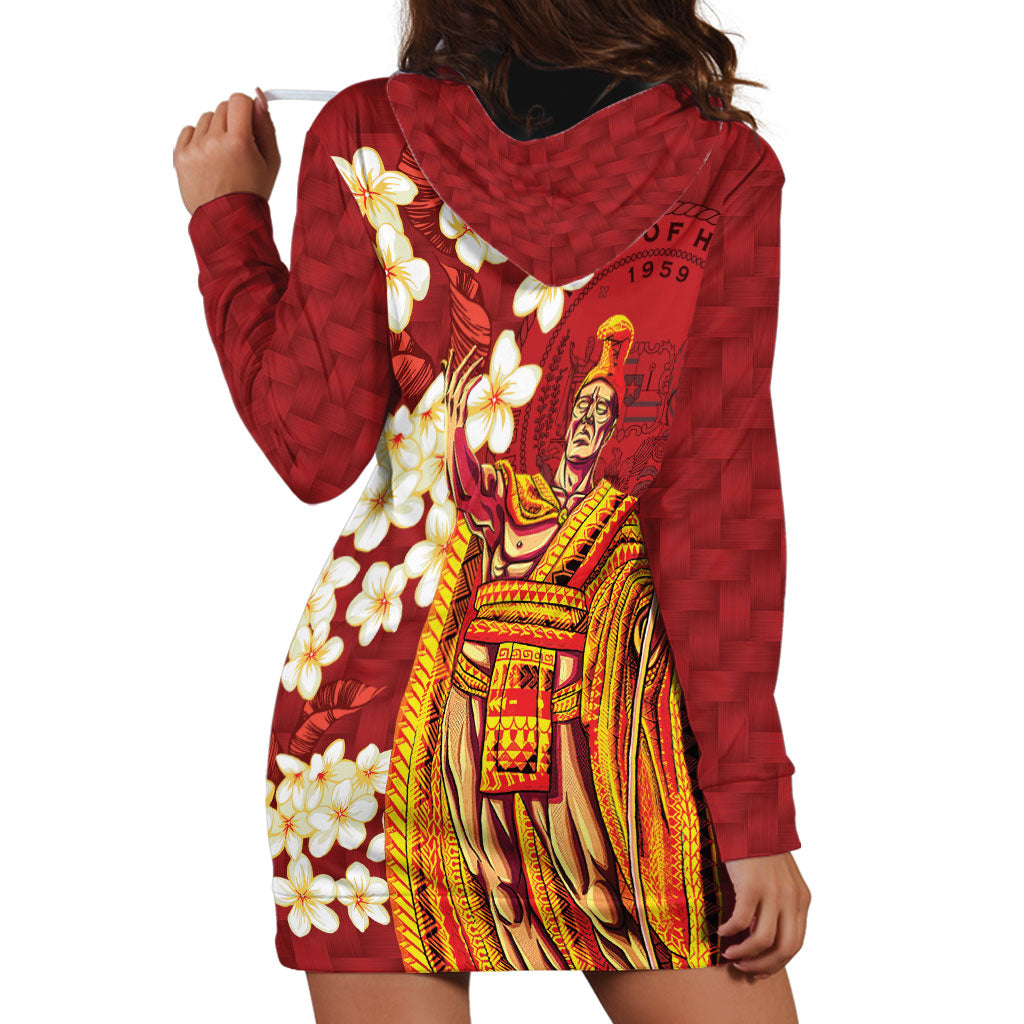 Hawaii King Kamehameha Hoodie Dress Plumeria Lauhala Pattern LT01 - Polynesian Pride
