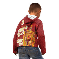 Hawaii King Kamehameha Kid Hoodie Plumeria Lauhala Pattern LT01 - Polynesian Pride