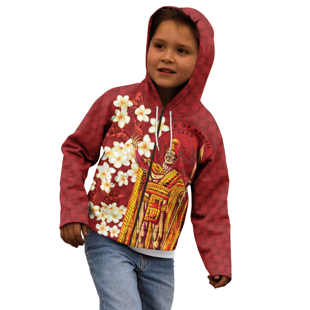 Hawaii King Kamehameha Kid Hoodie Plumeria Lauhala Pattern LT01 - Polynesian Pride