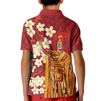 Hawaii King Kamehameha Kid Polo Shirt Plumeria Lauhala Pattern LT01 - Polynesian Pride