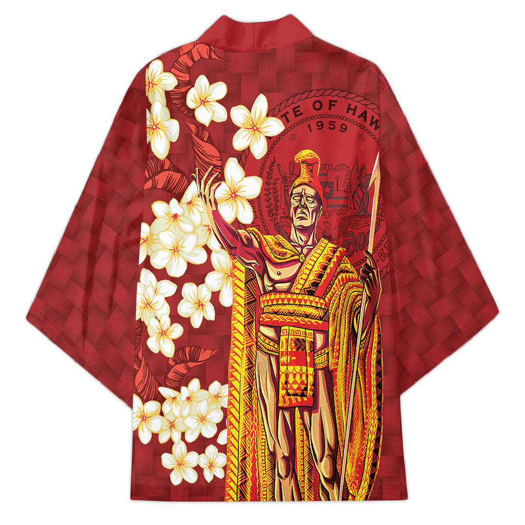 Hawaii King Kamehameha Kimono Plumeria Lauhala Pattern LT01 - Polynesian Pride