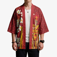 Hawaii King Kamehameha Kimono Plumeria Lauhala Pattern LT01 - Polynesian Pride