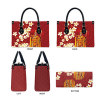 Hawaii King Kamehameha Leather Bag Plumeria Lauhala Pattern LT01 - Polynesian Pride