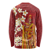 Hawaii King Kamehameha Long Sleeve Shirt Plumeria Lauhala Pattern LT01 - Polynesian Pride
