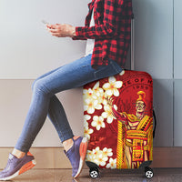 Hawaii King Kamehameha Luggage Cover Plumeria Lauhala Pattern LT01 - Polynesian Pride
