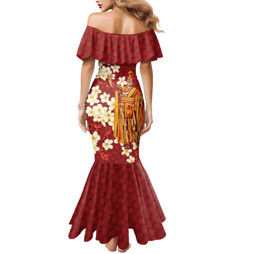 Hawaii King Kamehameha Mermaid Dress Plumeria Lauhala Pattern LT01 - Polynesian Pride