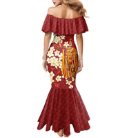 Hawaii King Kamehameha Mermaid Dress Plumeria Lauhala Pattern LT01 - Polynesian Pride