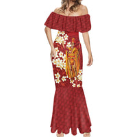 Hawaii King Kamehameha Mermaid Dress Plumeria Lauhala Pattern LT01 - Polynesian Pride
