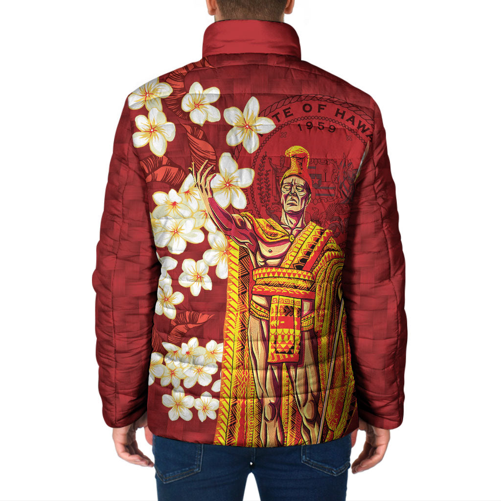 Hawaii King Kamehameha Padded Jacket Plumeria Lauhala Pattern LT01 - Polynesian Pride