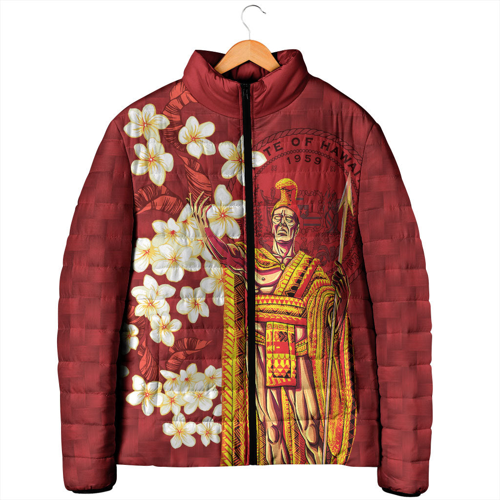 Hawaii King Kamehameha Padded Jacket Plumeria Lauhala Pattern LT01 - Polynesian Pride