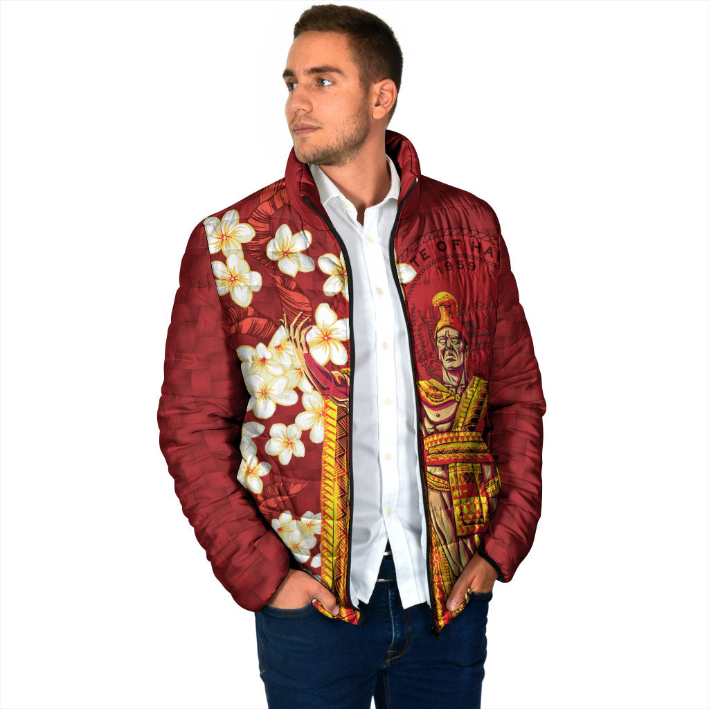 Hawaii King Kamehameha Padded Jacket Plumeria Lauhala Pattern LT01 - Polynesian Pride