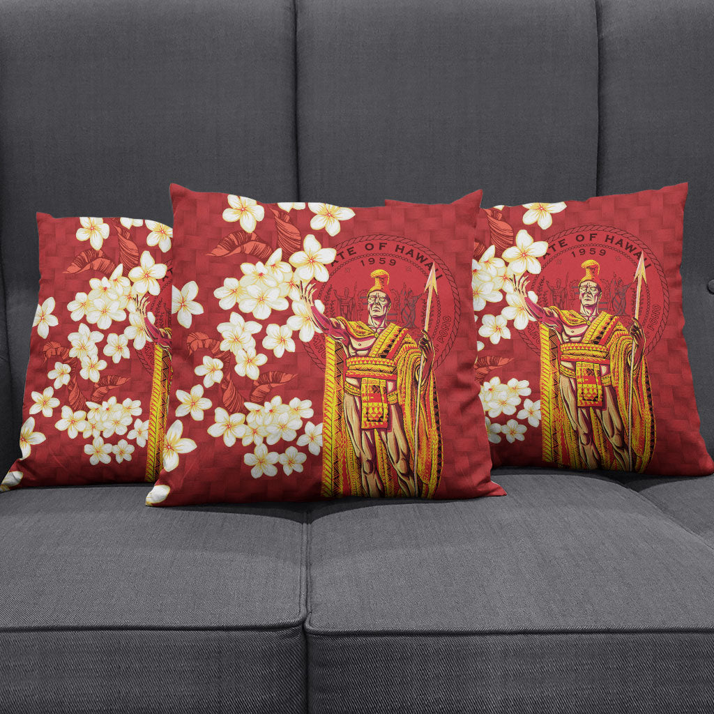 Hawaii King Kamehameha Pillow Cover Plumeria Lauhala Pattern LT01 - Polynesian Pride