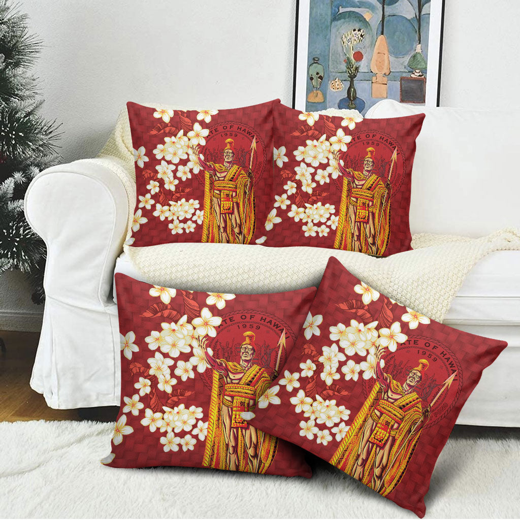 Hawaii King Kamehameha Pillow Cover Plumeria Lauhala Pattern LT01 - Polynesian Pride
