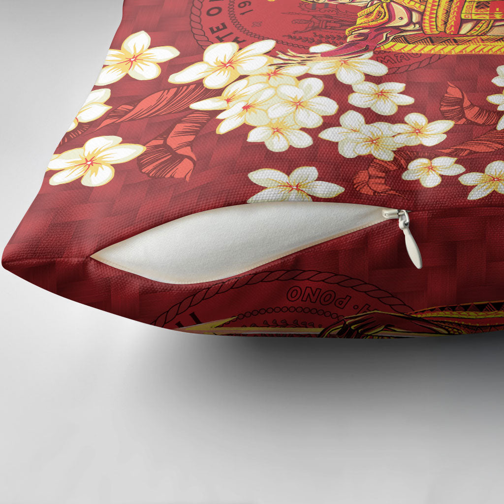 Hawaii King Kamehameha Pillow Cover Plumeria Lauhala Pattern LT01 - Polynesian Pride