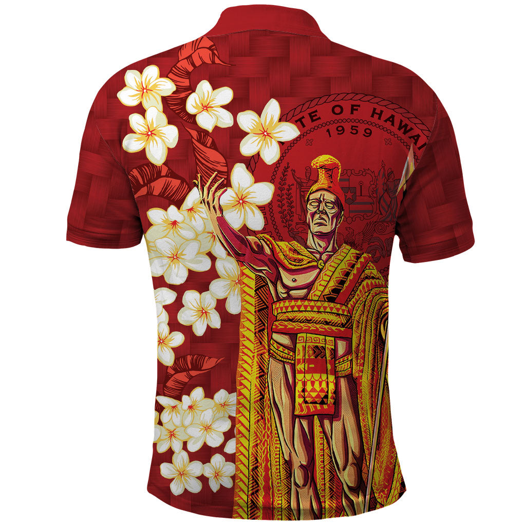 Hawaii King Kamehameha Polo Shirt Plumeria Lauhala Pattern LT01 - Polynesian Pride