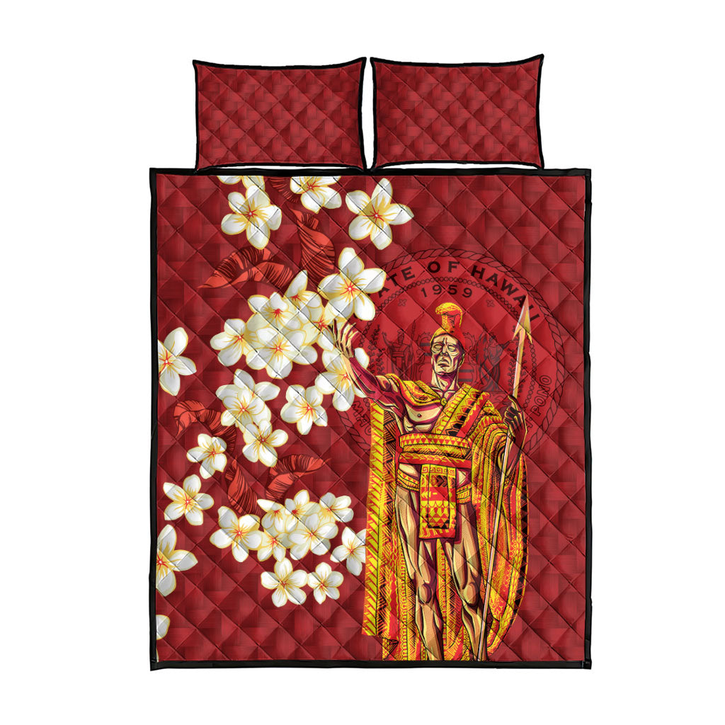 Hawaii King Kamehameha Quilt Bed Set Plumeria Lauhala Pattern LT01 - Polynesian Pride