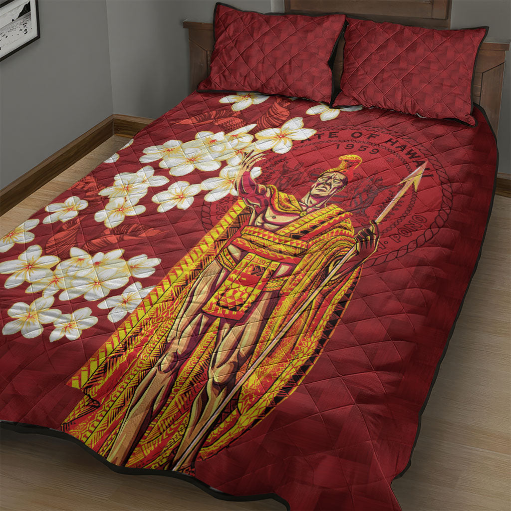 Hawaii King Kamehameha Quilt Bed Set Plumeria Lauhala Pattern LT01 - Polynesian Pride