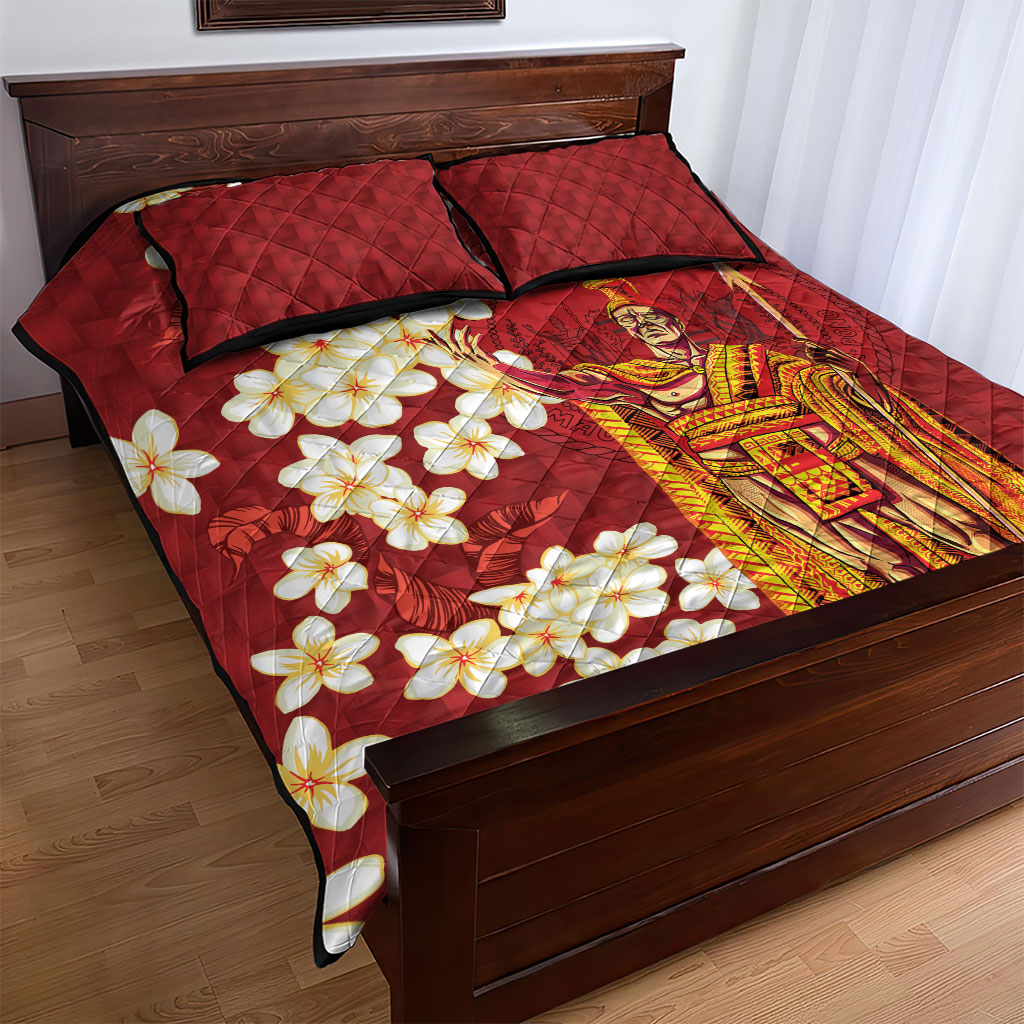 Hawaii King Kamehameha Quilt Bed Set Plumeria Lauhala Pattern LT01 - Polynesian Pride