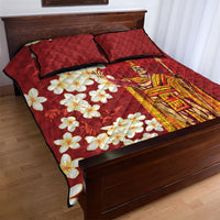 Hawaii King Kamehameha Quilt Bed Set Plumeria Lauhala Pattern LT01 - Polynesian Pride