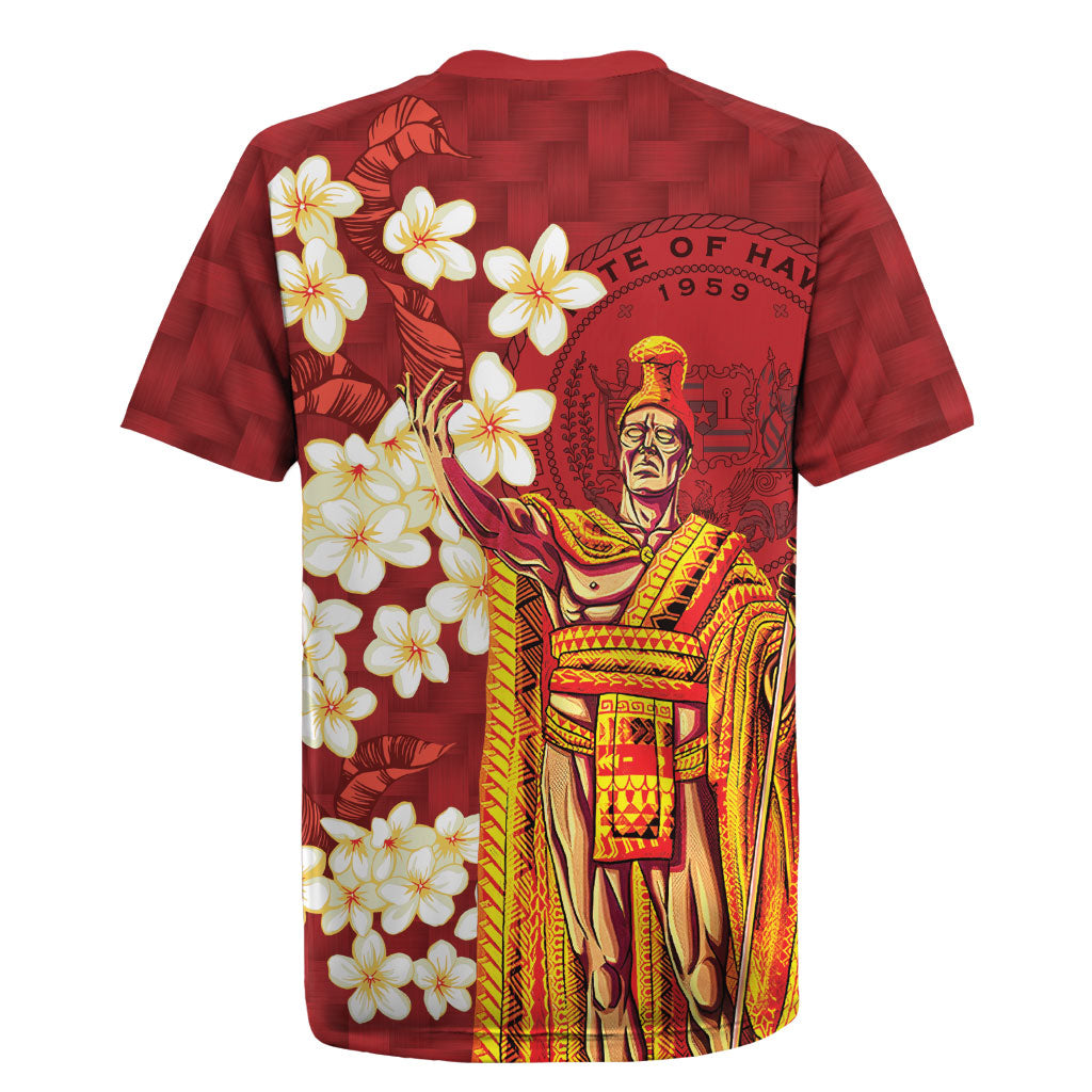 Hawaii King Kamehameha Rugby Jersey Plumeria Lauhala Pattern LT01 - Polynesian Pride