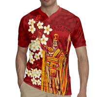 Hawaii King Kamehameha Rugby Jersey Plumeria Lauhala Pattern LT01 - Polynesian Pride