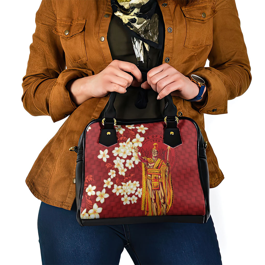 Hawaii King Kamehameha Shoulder Handbag Plumeria Lauhala Pattern LT01 - Polynesian Pride