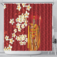 Hawaii King Kamehameha Shower Curtain Plumeria Lauhala Pattern LT01 - Polynesian Pride