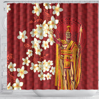 Hawaii King Kamehameha Shower Curtain Plumeria Lauhala Pattern LT01 - Polynesian Pride