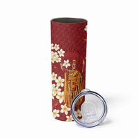 Hawaii King Kamehameha Skinny Tumbler Plumeria Lauhala Pattern LT01 - Polynesian Pride