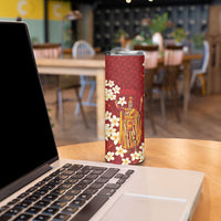 Hawaii King Kamehameha Skinny Tumbler Plumeria Lauhala Pattern LT01 - Polynesian Pride